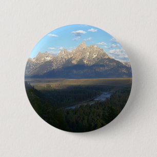 Jackson Hole Mountains (Nationaal Park Grand Teton Ronde Button 5,7 Cm