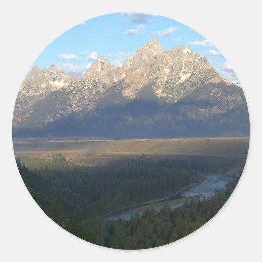 Jackson Hole Mountains (Nationaal Park Grand Teton Ronde Sticker (Voorkant)