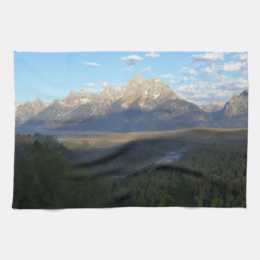 Jackson Hole Mountains (Nationaal Park Grand Teton Theedoek (Horizontaal)