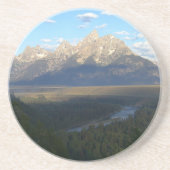 Jackson Hole Mountains (Nationaal Park Grand Teton Zandsteen Onderzetter (Voorkant)