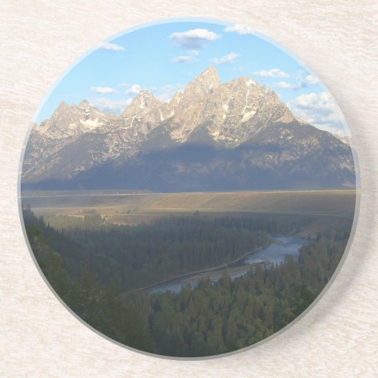 Jackson Hole Mountains (Nationaal Park Grand Teton Zandsteen Onderzetter (Voorkant)