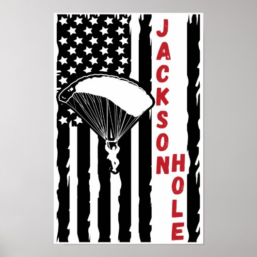  Jackson Hole Paragliding Skydiving Poster (Voorkant)