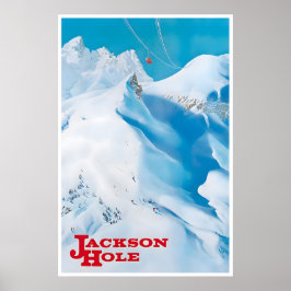 Jackson Hole Poster Wyoming Reis Kunst Vintage Ski
