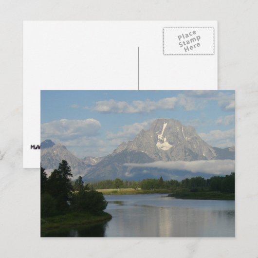 Jackson Hole, rivier in Grand Teton National Park Briefkaart (Voorkant / Achterkant)