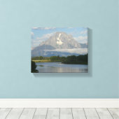 Jackson Hole, rivier in Grand Teton National Park Canvas Afdruk (Insitu (Houten vloer))