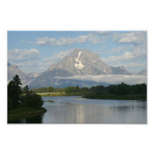 Jackson Hole, rivier in Grand Teton National Park Foto Afdruk
