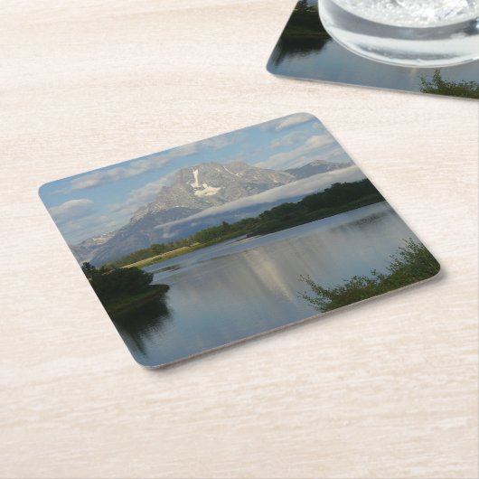 Jackson Hole, rivier in Grand Teton National Park Kartonnen Onderzetters (Schuin)