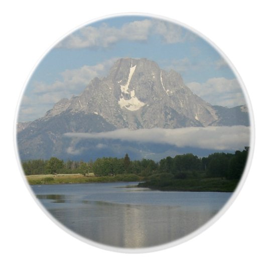 Jackson Hole, rivier in Grand Teton National Park Keramische Knop (Voorkant)