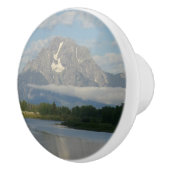 Jackson Hole, rivier in Grand Teton National Park Keramische Knop (Rechts)