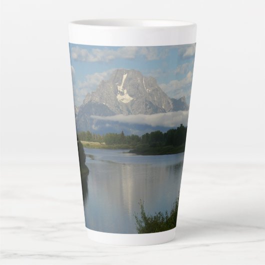 Jackson Hole, rivier in Grand Teton National Park Latte Mok (Voorkant)