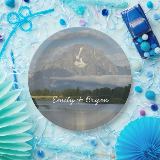 Jackson Hole, rivier in Grand Teton National Park Papieren Bordje (Feest)