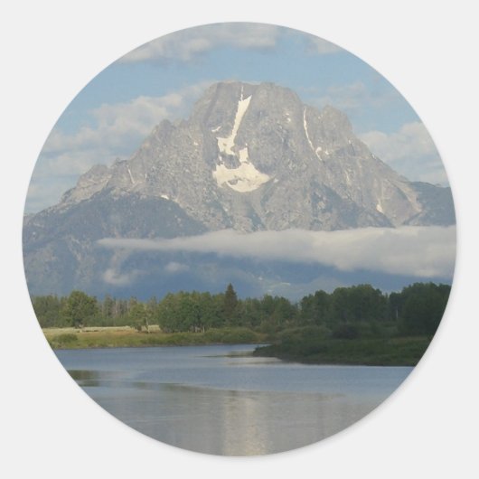Jackson Hole, rivier in Grand Teton National Park Ronde Sticker (Voorkant)