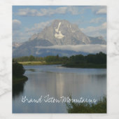 Jackson Hole, rivier in Grand Teton National Park Wijn Etiket (Enkel label)