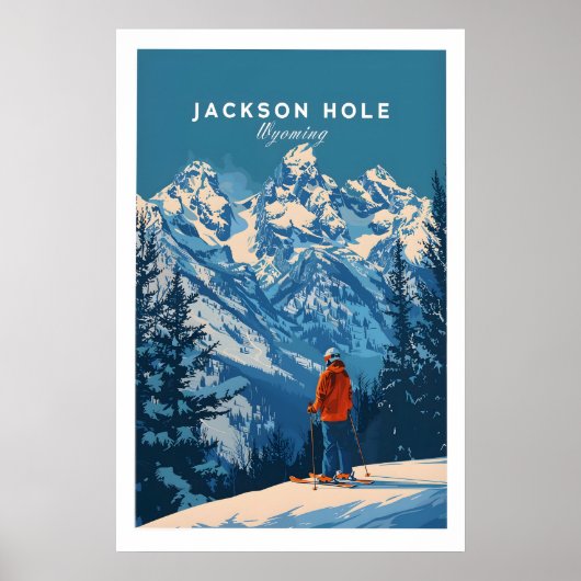 Jackson Hole Ski-poster - Wyoming 1 Poster (Voorkant)