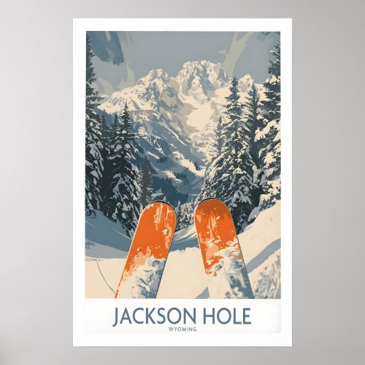 Jackson Hole Ski Print - Wyoming 1 (Voorkant)
