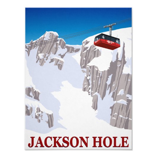 jackson Hole Ski Resort Cable Car Car Foto Afdruk (Voorkant)