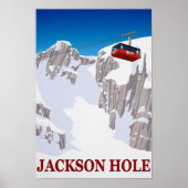 Jackson Hole Ski Resort Cable Car Poster (Voorkant)