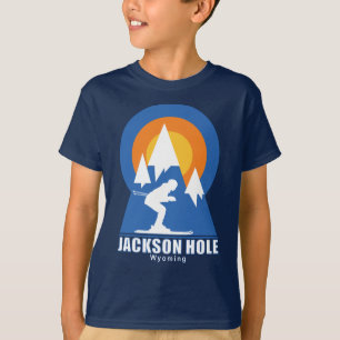 Jackson Hole Ski Sunset Retro T-shirt