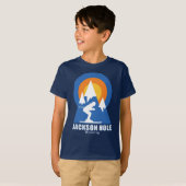 Jackson Hole Ski Sunset Retro T-shirt (Voorkant volledig)
