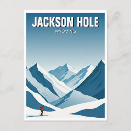Jackson Hole Skiën Skier Reizen Briefkaart