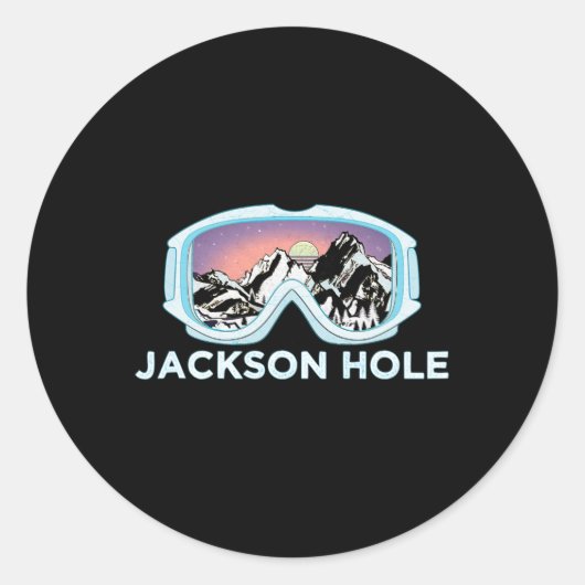 Jackson Hole Skiontwerp Jackson Hole Ronde Sticker (Voorkant)