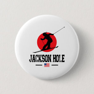 Jackson Hole Verenigde Staten Ski Resort Rocky Mou Ronde Button 5,7 Cm