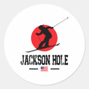 Jackson Hole Verenigde Staten Ski Resort Rocky Mou Ronde Sticker