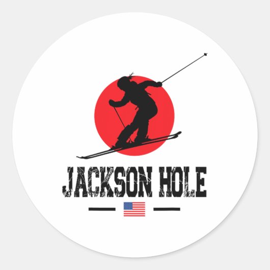 Jackson Hole Verenigde Staten Ski Resort Rocky Mou Ronde Sticker (Voorkant)