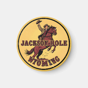 Jackson Hole Vintage Stampende Bronco Wyoming-cade Magneet