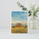 Jackson Hole Waterverf | Grand Teton Travel Art Feestdagenkaart (Staand voorkant)