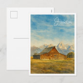 Jackson Hole Waterverf | Grand Teton Travel Art Feestdagenkaart (Voorkant / Achterkant)