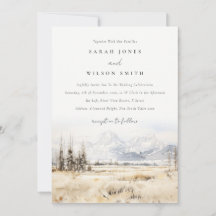 Jackson Hole Wyoming Aquarel Landschap Bruiloft
