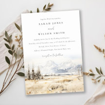 Jackson Hole Wyoming Aquarel Landschap Bruiloft