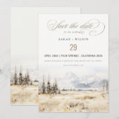 Jackson Hole Wyoming Aquarel Landschap Bruiloft Save The Date (Voorkant / Achterkant)