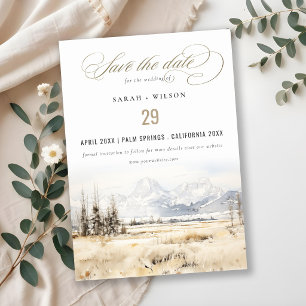 Jackson Hole Wyoming Aquarel Landschap Bruiloft Save The Date