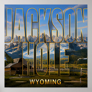 Jackson Hole Wyoming Berg Reisherinneringen Poster
