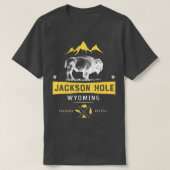 Jackson Hole Wyoming  Bison Buffalo Mannen Wom T-shirt (Design voorkant)