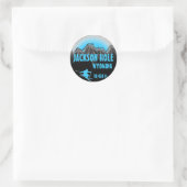 Jackson Hole Wyoming blauw ski art stickers (Tas)