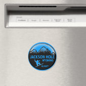 Jackson Hole Wyoming blauw snowboard kunstmagneet Magneet (Insitu (Vaatwasser))