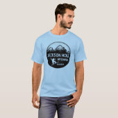 Jackson Hole Wyoming blue snowboard t-shirt (Voorkant volledig)