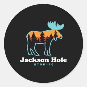 Jackson Hole Wyoming Eland Mountains Grand Tetons Ronde Sticker