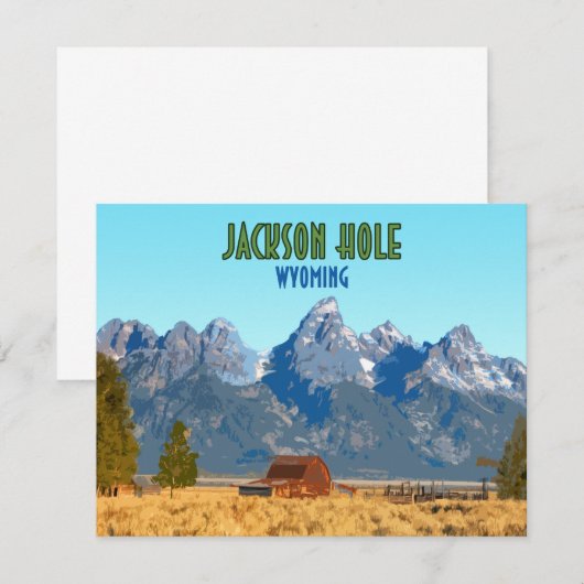 Jackson Hole Wyoming  Flat Kaart (Voorkant / Achterkant)