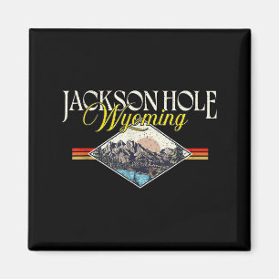 Jackson Hole Wyoming Grand Teton Mountains Vintage Magneet