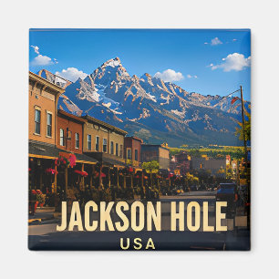 Jackson Hole Wyoming Grand Teton Reis Cadeau Magneet