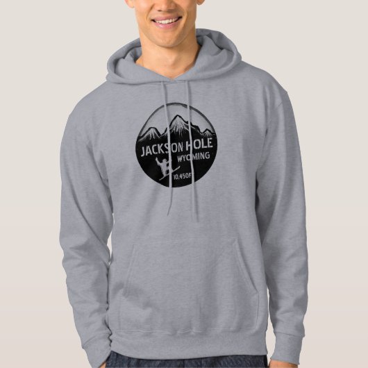 Jackson Hole Wyoming gray snowboard Hoodie (Voorkant)