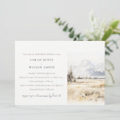 Jackson Hole Wyoming Landscape Rehearsal Dinner Kaart (Staand voorkant)