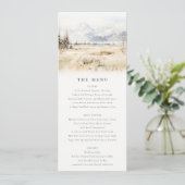 Jackson Hole Wyoming Landscape Wedding Menu Card Kaart (Staand voorkant)