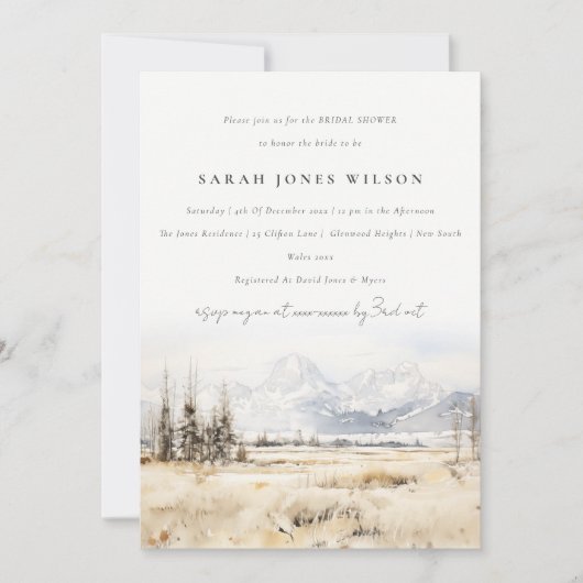 Jackson Hole Wyoming Landschap Bruiloft Feest Kaart (Voorkant)