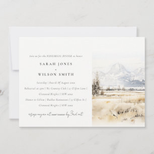 Jackson Hole Wyoming Landschap Rehearsal Dinner Kaart