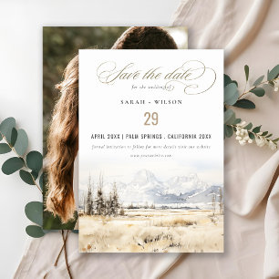 Jackson Hole Wyoming Landschap Trouwfoto Save The Date